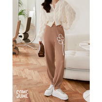 SOMESOWE official authorized knot small flower Haren pants women high waist slim loose toe ins Tide pants