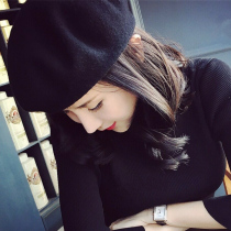 Custom small pepper female wool bud hat British Beret Solid color painter hat Wild pumpkin hat Autumn and winter hat