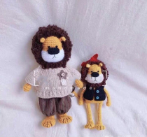 Handmade DIY crochet doll 436 unhappy lion Chinese electronic illustration tutorial cute doll doll