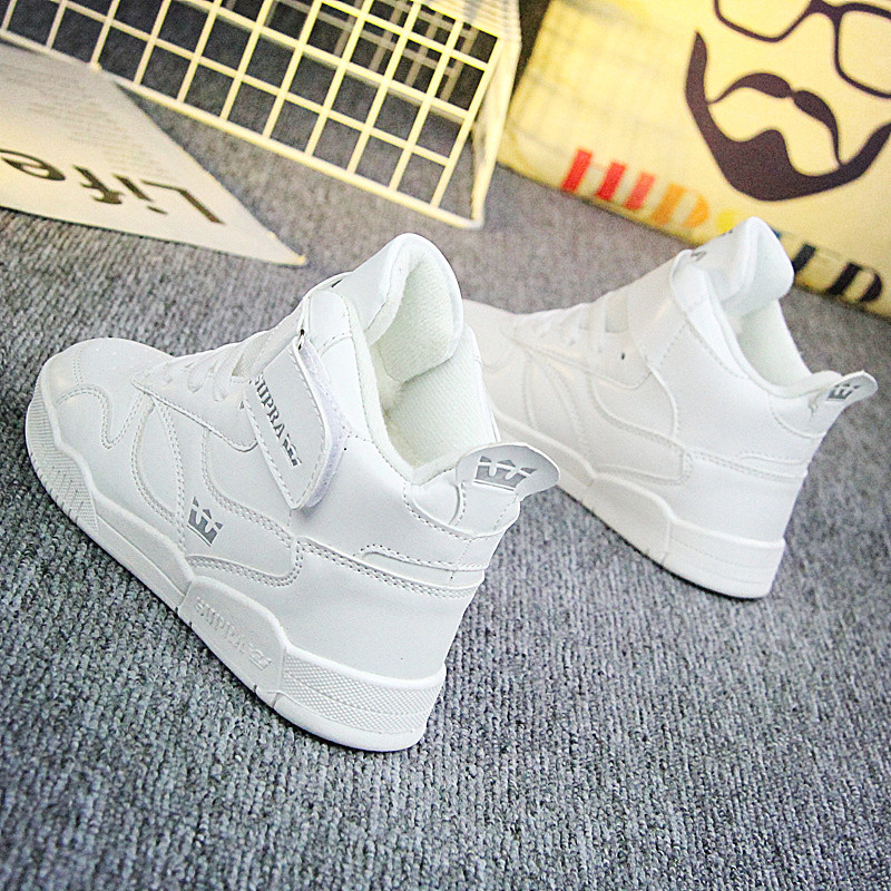 Spring 2019 new small white shoes womens hip-hop hip-hop high-help shoes inside the high-rise shoes Korean version of a hundred silver womens shoes