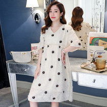 Pregnant womens foreign trade discount store mall counter withdrawal cabinet cut mark Womens tail cargo clearance Korean chiffon dress tide