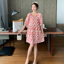 Pregnancy Woman Dress Foreign Trade Discount Store Mall Special Cabinet Withdrawal Cabinet Cut Mark Womens Clothing Tailstock Clear Cabin Broken Flowers Laced Dress Damp