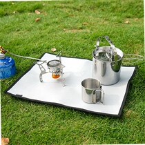 Outdoor camping high temperature resistant fireproof cloth picnic barbecue fire flame retardant cloth heat insulation pad silicone coated glass fiber