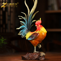 Golden Rooster Annunciation full copper chicken ornaments Zodiac rooster mascot home decoration crafts 0711