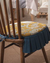 European high-end skirt seat cushion with strappy chair cushion simple thick solid color cushion solid wood chair cushion