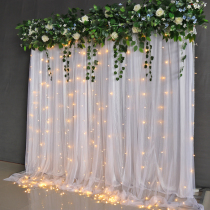 Wedding background stage gauze scene layout birthday wall decoration new wedding curtain