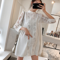 Angel Mommy~Maternity dress Spring and Autumn fashion lace dress Long sleeve maternity top Womens long shirt