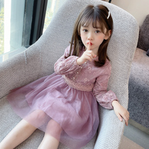 Girl Spring Dress Princess Dress 2022 New Ocean Air Boy Dress Children Long Sleeve Lace Dress Korean Version Fluffy Skirt dress