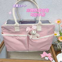 Pets cats dogs cute bears large-capacity bags portable outings portable bags four-season universal small dog supplies