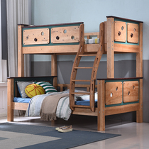 Solid wood children two bunk bed walnut bunk bed bed bunk wax bunk beds