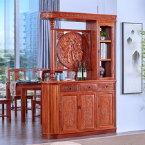Mahogany entrance cabinet Rosewood wine cabinet Living room solid wood room hall cabinet Hedgehog rosewood door double-sided shoe cabinet partition hall cabinet