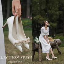 Givenivan heavy recommended temperament wedding shoes @ bride high heels female bridesmaid shoes French heel pointed
