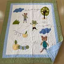 Micro-flawless clear bin version pure cotton clip cotton appliedcloth embroidered cartoon children quilts by kindergarten thin 120 * 140