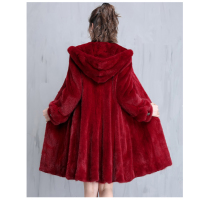 Mink leather Grand coat Female Mink Gentian with long section Lianhood Skirt Hem Style Big Code Water Mink Fur Coats Anti Season Promotion Exploits