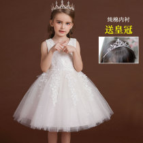  Girls Dress Summer children White Puffy yarn skirt Flower girl wedding little girl dress skirt Autumn princess skirt