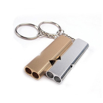 Outdoor double-band survival whistle childrens survival whistle metal treble training wilderness field survival equipment