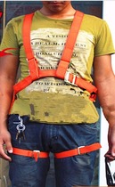 Standard double back seat belt orange yellow full body double hook Belt buffer five-point high-altitude work climbing safety belt