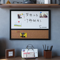 West View wooden frame combination 45*60 cork board magnetic whiteboard hanging message board creative drawing board studs