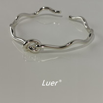 (new 85% discount) gift certificate 990 foot silver casual lazy chic knotted wave opening bracelet