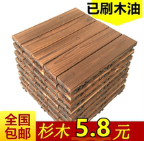 Balcony wooden floor carbonized outdoor outdoor splicing terrace bathroom non-slip solid wood floor garden anticorrosive wood laying