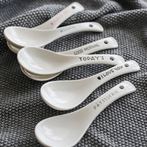 Creative zakka Nordic style household ceramic small soup spoon rice spoon spoon spoon spoon
