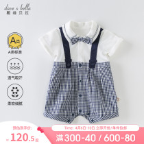Davibella Mens Baby Conjoined Newborn Foreign Air Gentleman Climbing for infant Summer Harvest Ocean Girl clothing