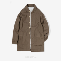 Arba©O02 Autumn Japanese vintage cotton khaki long overwear windbreaker jacket