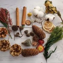 DIY mixed flower box mixed dried pine fruit flower bag handmade material bag home decoration real flower air-dried natural
