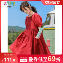 Childrens skirt summer thin bubble sleeve foreign girl dress