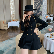 Angel homemade AN (dream) suit dress female black slim long sleeve temperament senior skirt
