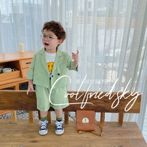 Boys suit Summer baby childrens suit Boys baby small suit Spring and autumn casual childrens British style dress suit
