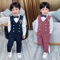 Flower boy dress suit first year old mans treasure birthday children Spring and Autumn small suit Korean suit boy host