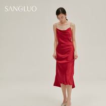 SANGLUO wedding Red 19 MMY silk suspender nightgown sexy dress slip dress slip dress dress slip dress dress slip dress dress