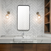 Jazz White Herringstone mosaic Guangdong Foshan toilet tile Nordic kitchen floor tile non-slip wear-resistant