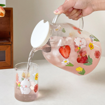 Cold Kettle Heatproof Glass Large Capacity Bubble Teapot Home with handle juice jug Eagle Mouth Zak Pot Cool White Open Water Cup