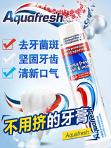 Italian Aquafresh yellowing and bad breath tartar bright white three color breath fresh whitening Whitening Toothpaste Press Type