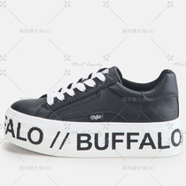 Tide brand BUFFALO cowhide LOGO thick bottom round head lace low casual sneakers small white shoes daddy shoes