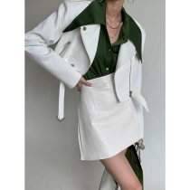 PAPERLLL Xin Jin (cool SA) high waist leather skirt women Spring and Autumn slim slim skirt half body A- line dress