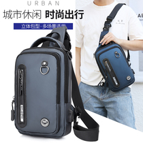 Mens new fashion shoulder shoulder multi-function chest bag usb charging port Korean version of portable crossbody sports women tide