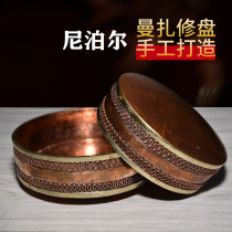 Tibetan Manza Pan Repair Plate Nepalese Bronze Hand Repair Manza Pan Repair offering offerings to the Mantra household