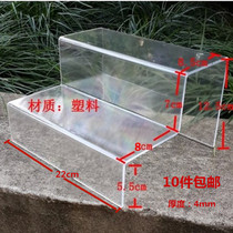 Acrylic hot bending step display stand plexiglass display frame two-layer trapezoidal display frame plastic transparent shoe bracket