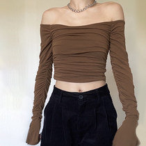 19Club springtime new original spicy girl sexy 2022 tight knit with slim fit and bottom blouses woman