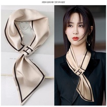 Lazy silk scarf small long star with temperament Joker suit summer thin sunscreen neck scarf female