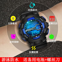 Watch mens electronic watch Student multi-function sports High junior high school student luminous waterproof Youth fashion trend Children