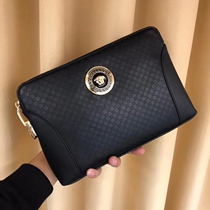 2022 new mens hand grab bag coded lock genuine leather handbag male hand clamping bag for business hand grip Bull Leather Mens Bag