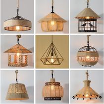 Industrial style retro hemp rope chandelier personality creation shop store net cafe restaurant leisure wine cellar barbecue lamps