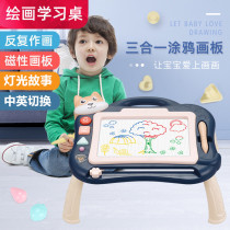 Baby magnetic drawing board children color painting graffiti writing board large early education puzzle magnetic drawing board table toys
