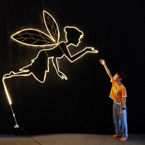 New wedding stage arrangement wedding props iron angel wings elf ornaments window decoration pendant