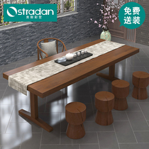 Solid Wood tea table tea table Zen retro log long table Big Table Office reception table creative tea table