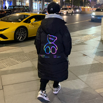 Boys down jacket 2020 new foreign style childrens winter clothes in the long section over the knee in the large childrens clothing boys brand